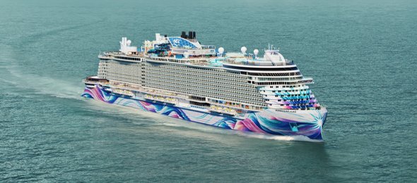Navio Norwegian Aura saindo de Miami